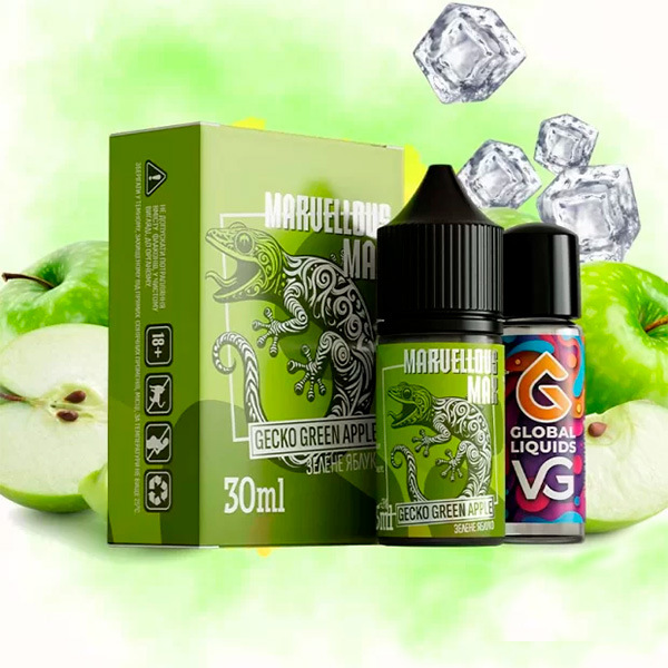 Набор Marvellous Max Gecko Green Apple, 30 мл