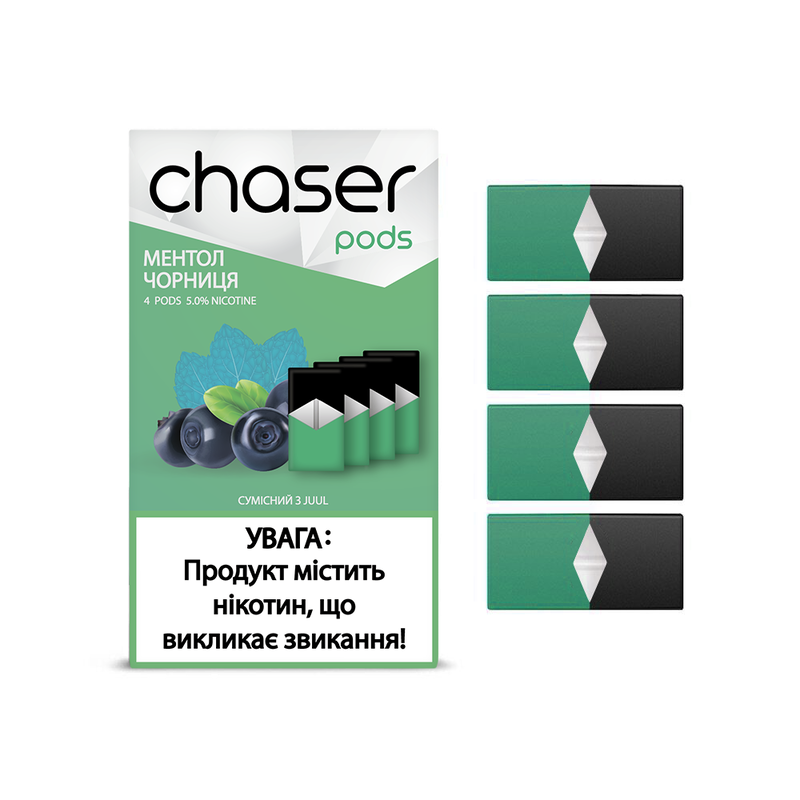 Сменный картридж для Juul Chaser Pods - Черника и Ментол 4 шт (Original)