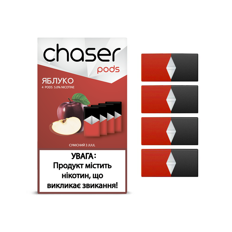 Сменный картридж для Juul Chaser Pods - Яблоко 4 шт (Original)