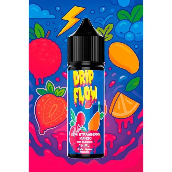 Набор Drip Flow Lichi Strawberry Mango, 60 мл