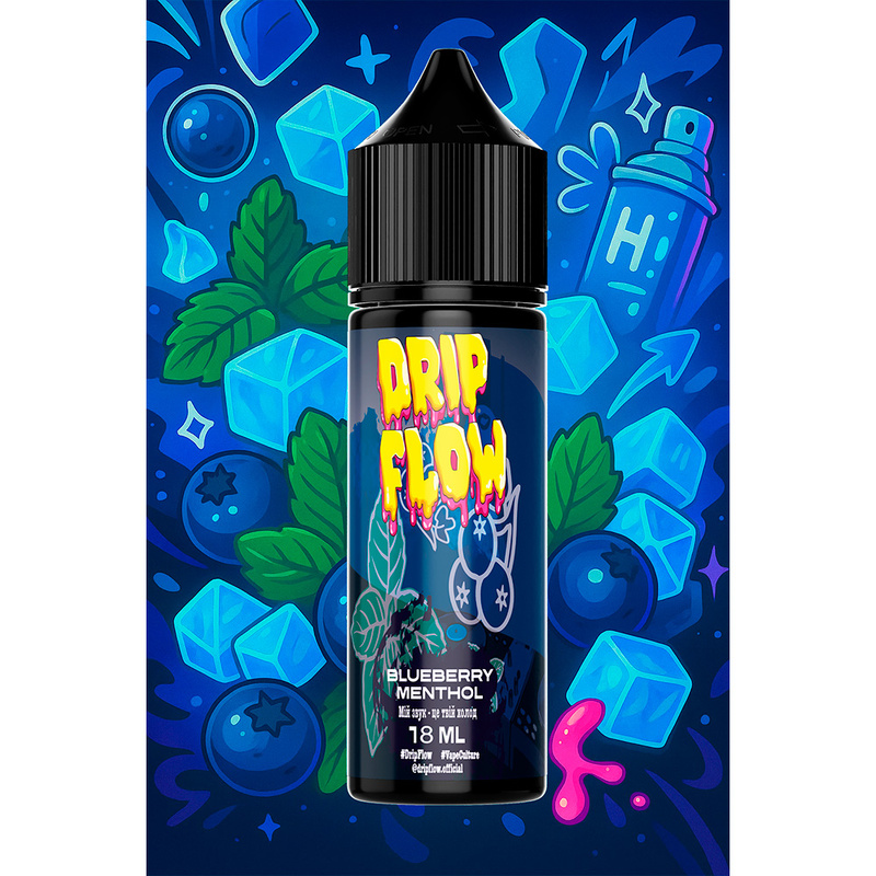 Набор Drip Flow Blueberry Menthol, 60 мл