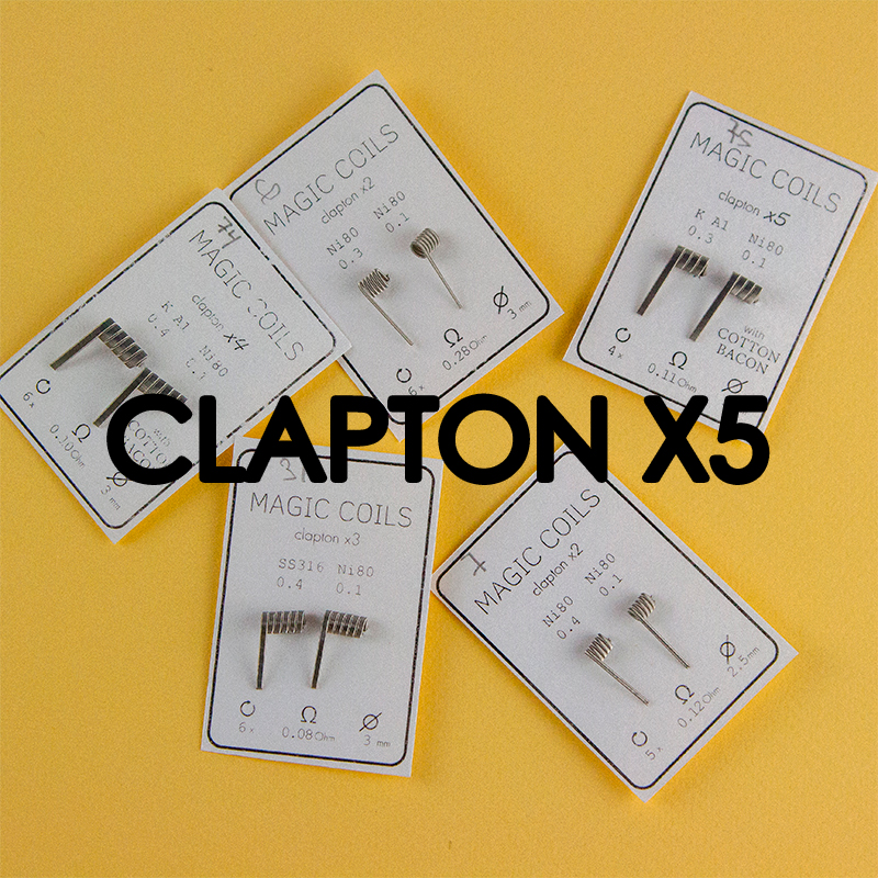 Magic Coils Fused Clapton x5 (преднамотанные койлы + вата)