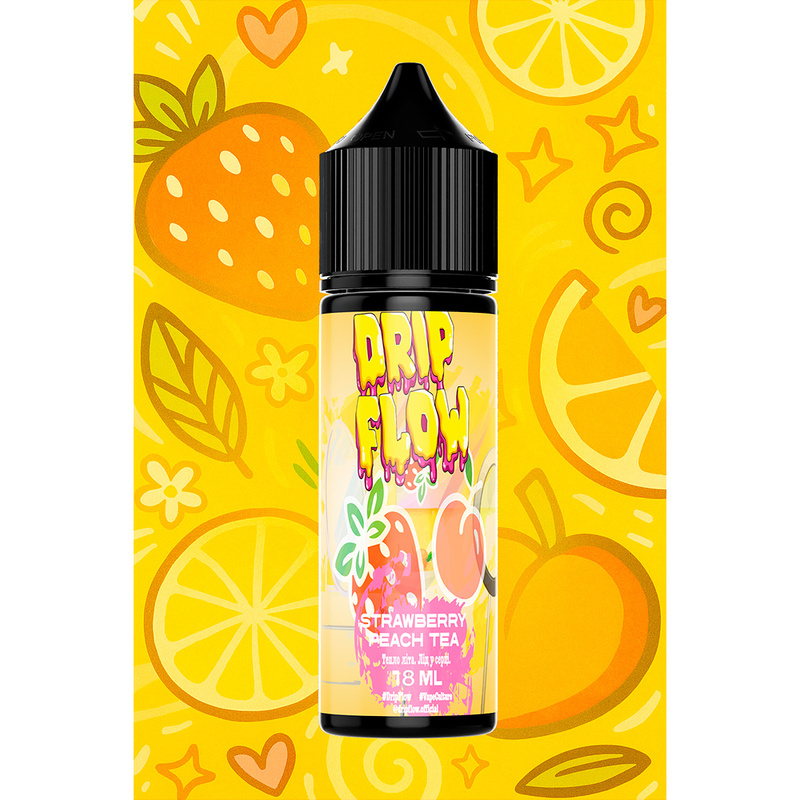 Набір Drip Flow Strawberry Peach Tea, 60 мл