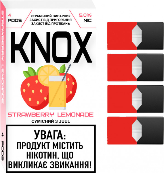 Сменный картридж для Juul KNOX - Strawberry Lemonade 4 шт (Original)