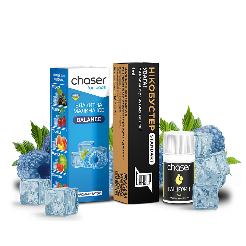 Набір Chaser For Pods Ice Блакитна малина, 10 мл