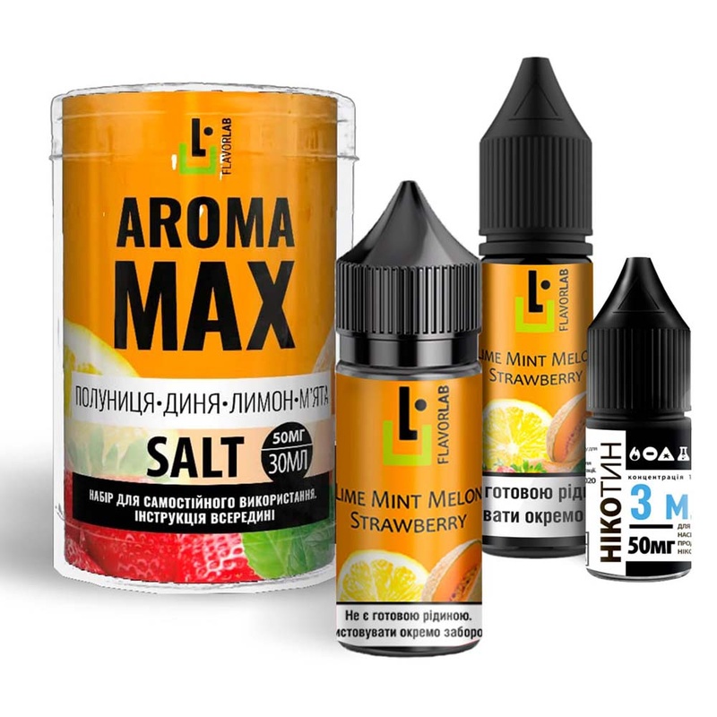 Набор Flavorlab Aroma MAX Клубника Дыня Лимон Мята, 30 мл