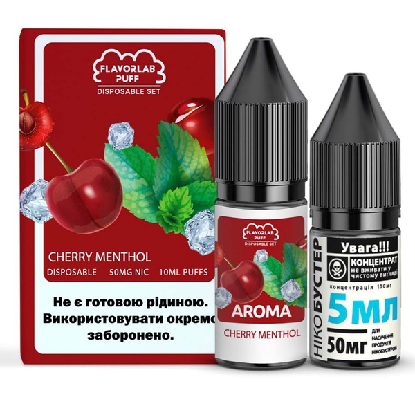 Набор Flavorlab Disposable Puff Cherry Menthol, 10 мл в Украине