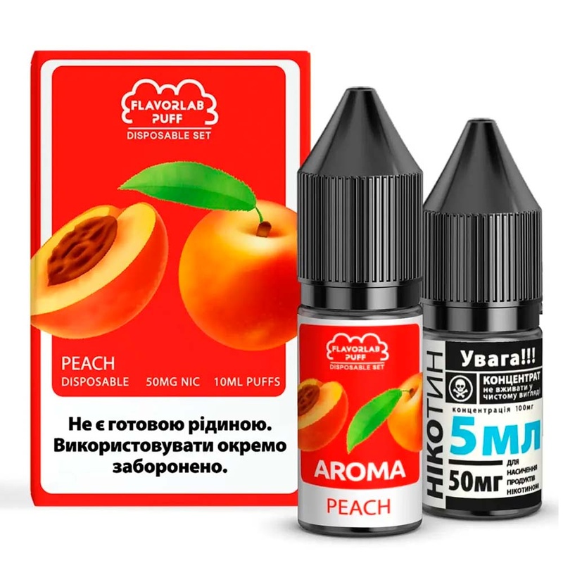 Набор Flavorlab Disposable Puff Peach, 10 мл - 1