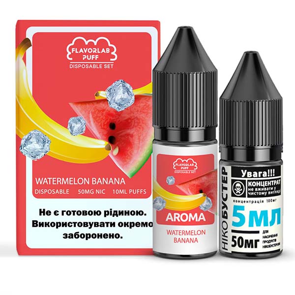 Набір Flavorlab Disposable Puff Watermelon Banana, 10 мл - 1