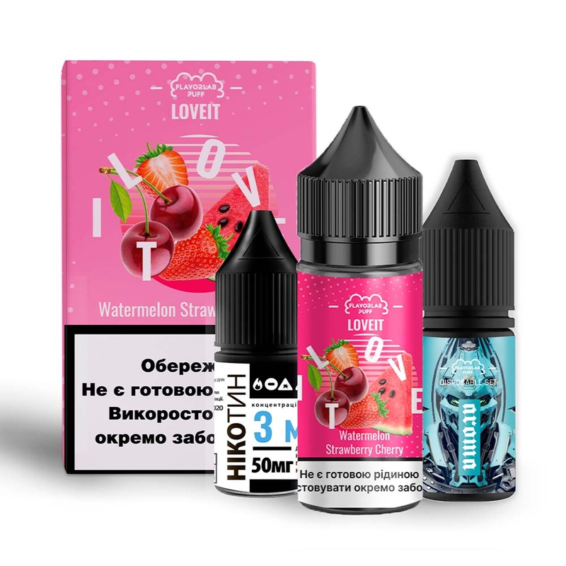 Набір Flavorlab Love IT Watermelon Strawberry Cherry, 30 мл