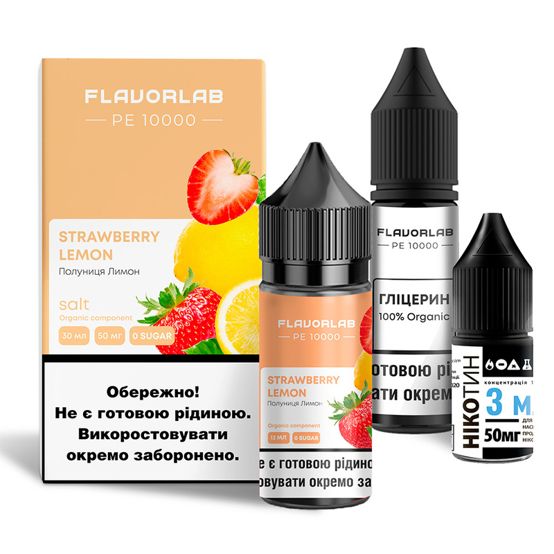 Набір Flavorlab PE 10000 Strawberry Lemon, 30 мл