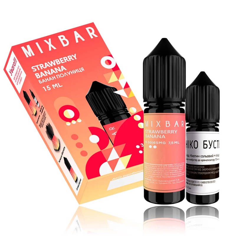 Набір Mix Bar Strawberry Banana, 15 мл