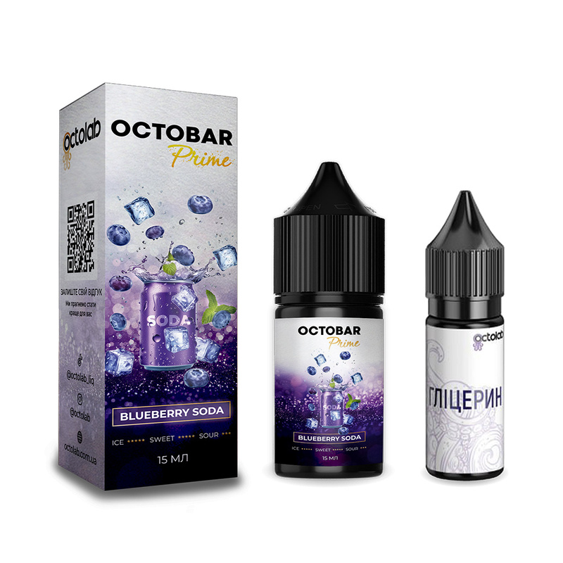Набор Octobar Prime Blueberry Soda, 30 мл