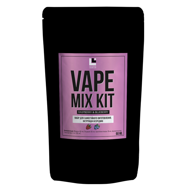 Набор Vape Mix Kit Raspberry Blueberry, 60 мл Органический