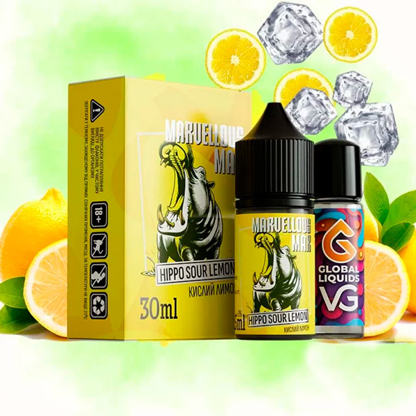 Набор Marvellous Max Hippo Sour Lemon, 30 мл