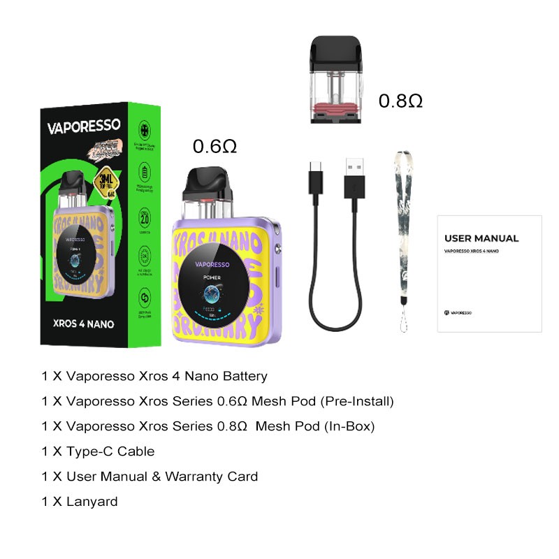 Стартовый набор Vaporesso XROS 4 Nano (Original) - 11